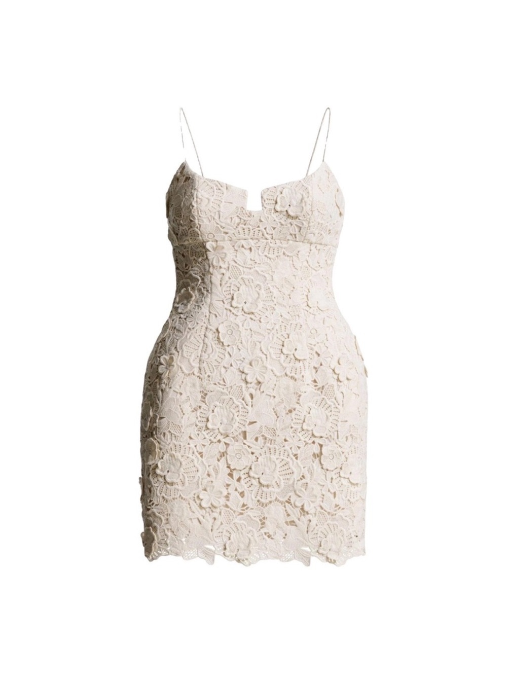 Magda Butrym Cream Lace Floral Mini Dress